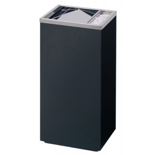 Метален кош с пепелник и въртящ се капак 50л