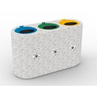 Бетонен кош за разделно събиране 3х30л