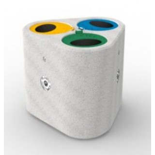 Бетонен кош за разделно събиране 3х30л