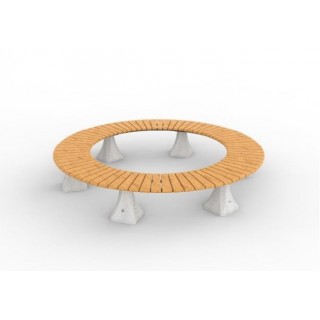 Бетонна пейка около дърво 