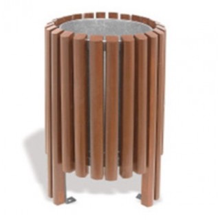 Парков кош с дървен обков