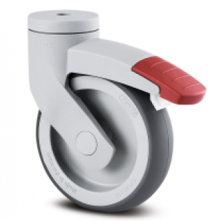 Колело TENTE 125мм въртящо със спирачка корпус от синтетичен материал ролка полипропилен с термопластична гума