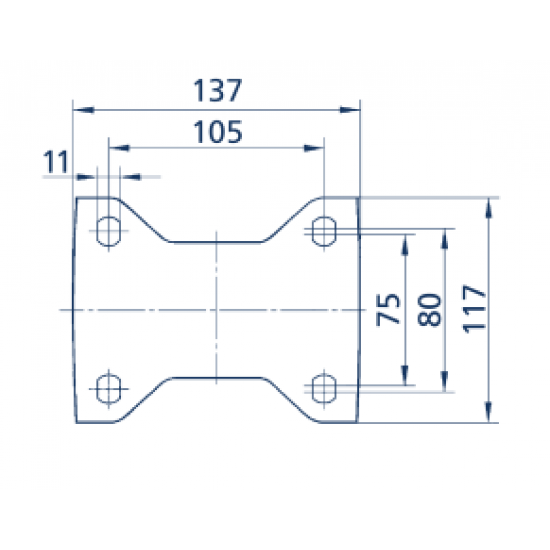 Индустриално тежкотоварно колело 200мм фиксирано с ролка от полиамид 0