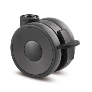 Мебелно колело TENTE 75мм полиамид с гума и спирачка Linea RAL9011 Linea