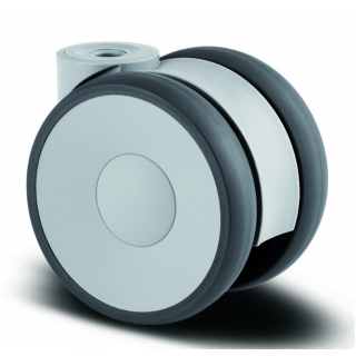 Мебелно колело TENTE 75мм полиамид с гума и отвор 10мм Linea light RAL7001