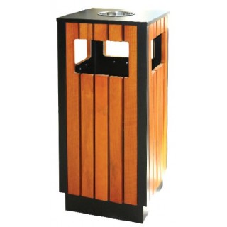 Квадратен кош с пепелник и дървен обков