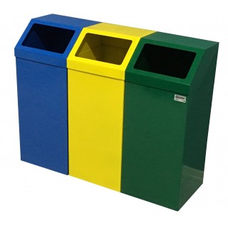 Метален кош за разделно събиране сет 3 бр.