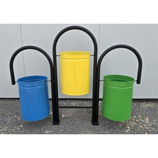 ТРОЕН МЕТАЛЕН КОШ ЗА РАЗДЕЛНО СЪБИРАНЕ НА ОТПАДЪЦИ