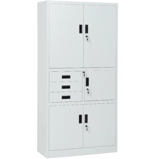 Метален шкаф за документи сив 1850х900х400мм