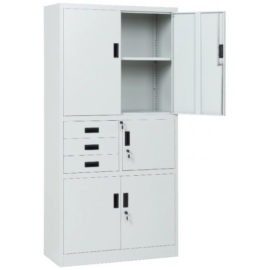 Метален шкаф за документи сив 1850х900х400мм