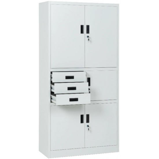 Метален шкаф за документи сив 1850х900х400мм