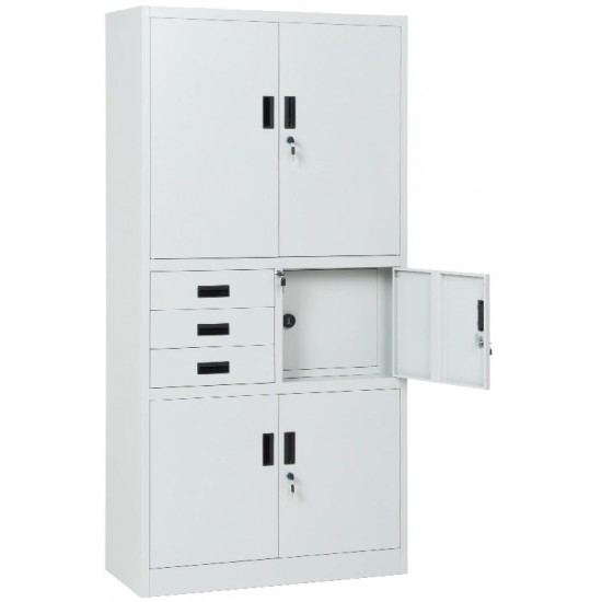 Метален шкаф за документи сив 1850х900х400мм