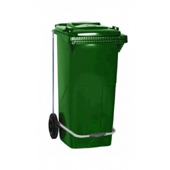 Пластмасова кофа на колела, 120 литра с педал