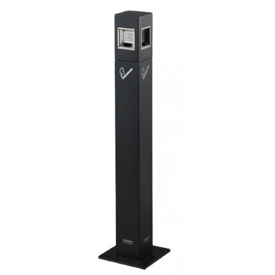 Пепелник с модерен дизайн черен 20*92 см