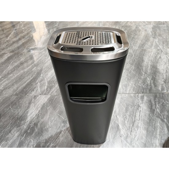 Метален кош с пепелник 40л