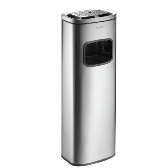 Метален кош с пепелник неръждаема стомана 40л 62292