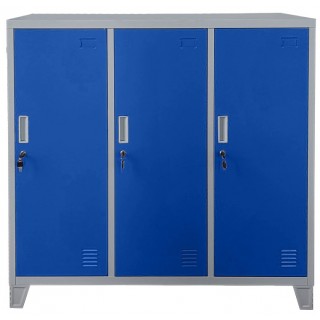 Троен Метален шкаф с ключалка 1200 х 400 х 1200 мм