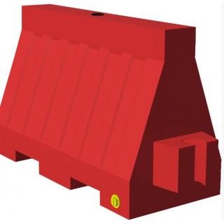 Пътна бариера 1230х400х600мм с изпускателен отвор на дъното - червена